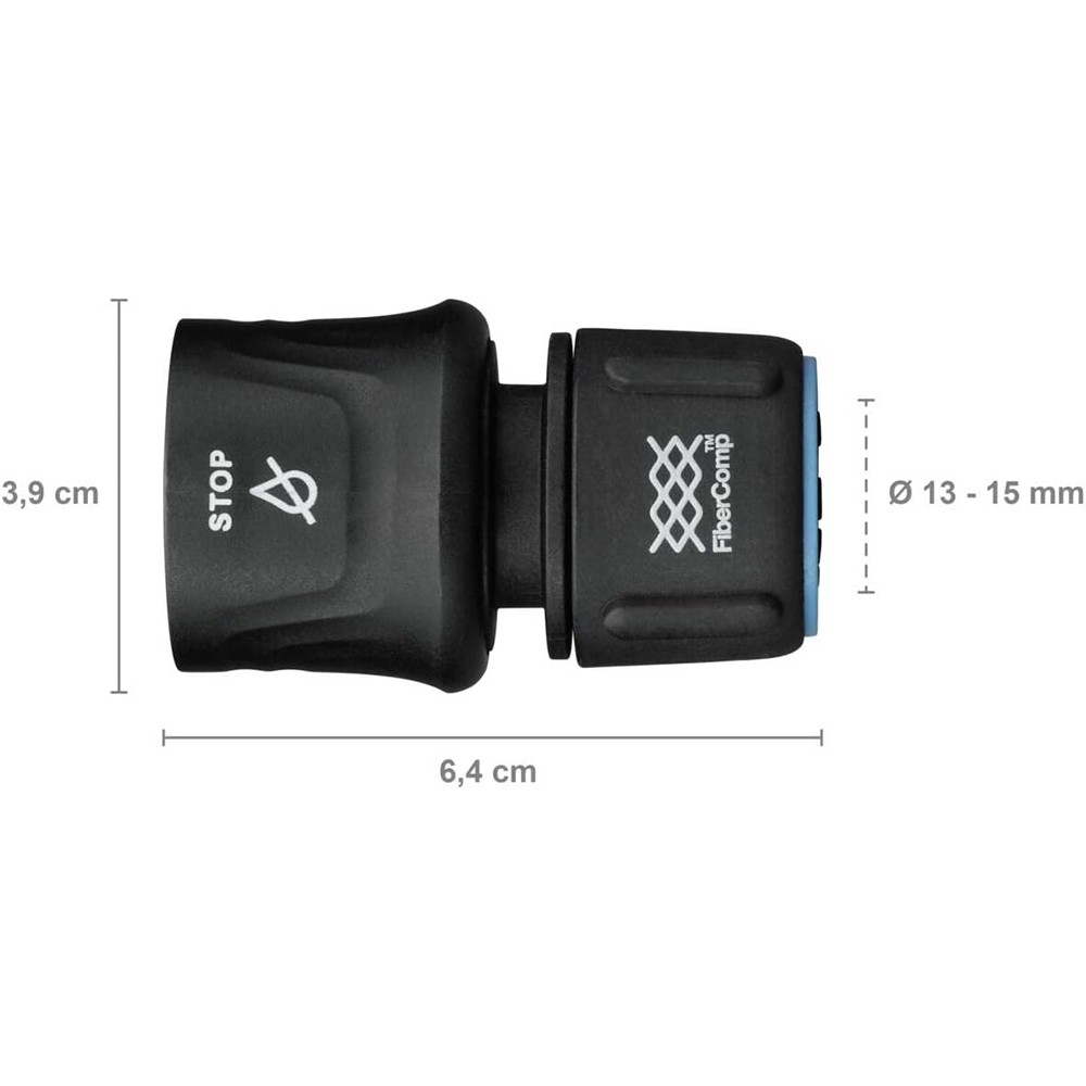 Конектор для шланга Fiskars FiberComp STOP 1/2”-5/8” (13-15 мм) c автостопом 1054789
